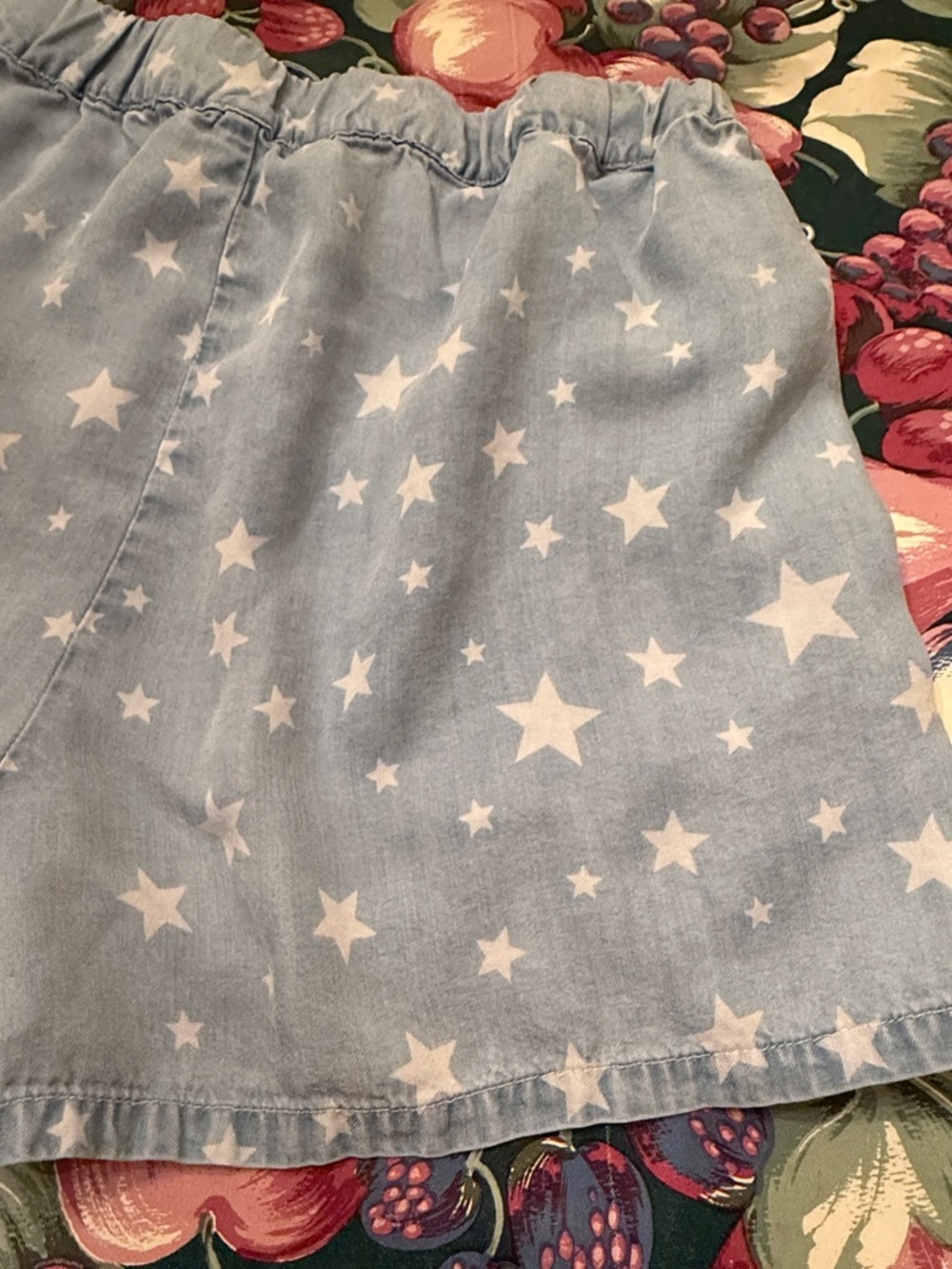 Splendid Tencel Light Blue Star-Print Drawstring Shorts - Picture 4 of 5